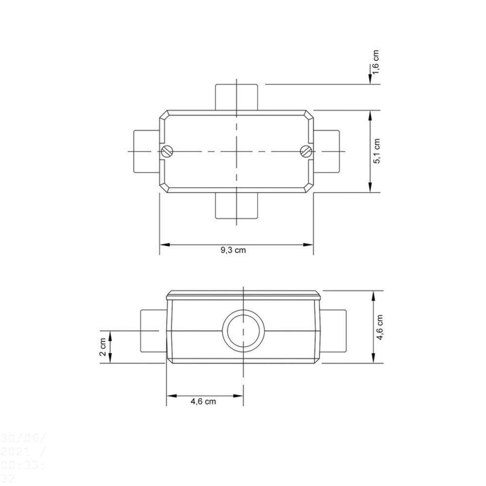 Condulete Fixo 3/4" Tipo "x" - Com Tampa / Rosca Bsp / Sem Pintura Tramontina - 2