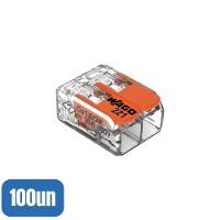 100 Conectores Emenda 2 Polos 221-412 - Wago - 5