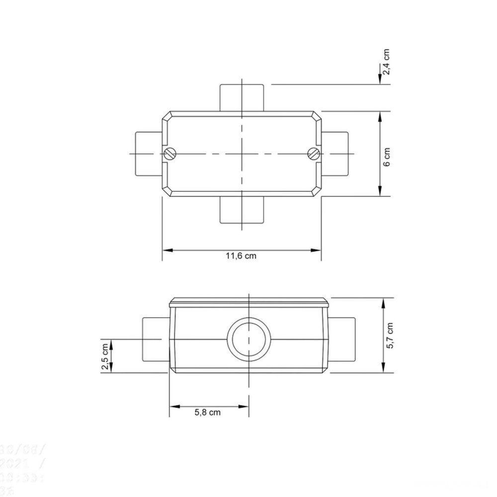 Condulete Fixo 1" Tipo "x" - Com Tampa / Sem Rosca / Sem Pintura Tramontina - 2