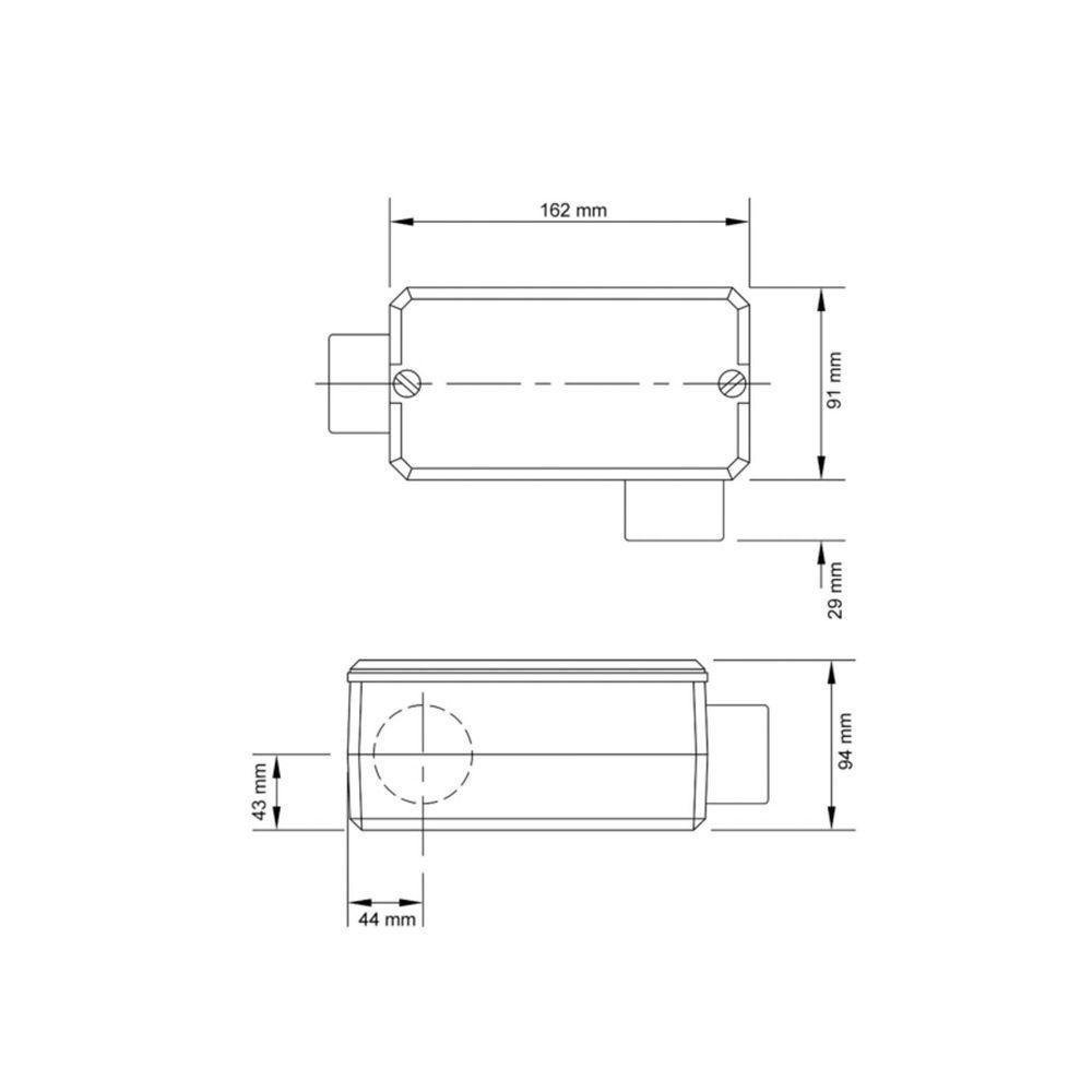 Condulete Fixo 2" Tipo "ll" - Com Tampa / Rosca Bsp / Sem Pintura Tramontina - 3