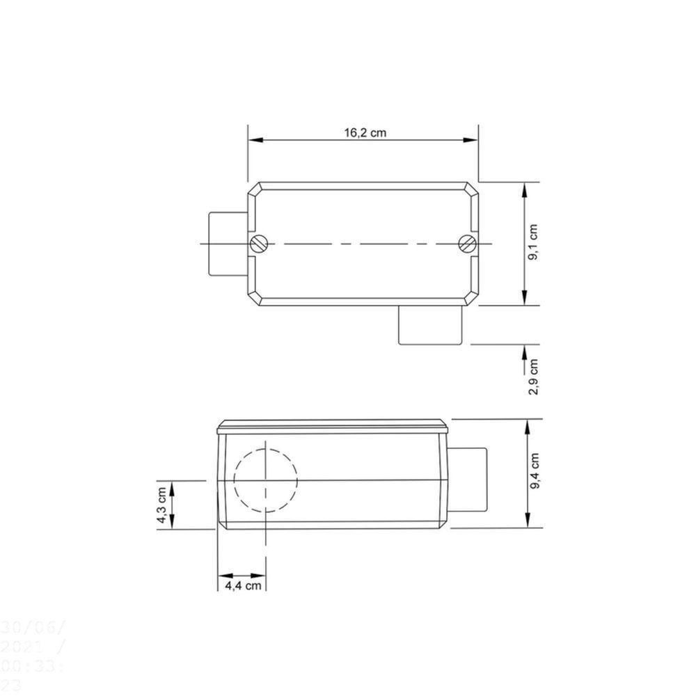 Condulete Fixo 2" Tipo "ll" - Com Tampa / Rosca Bsp / Sem Pintura Tramontina - 4