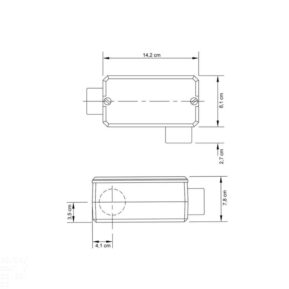 Condulete Fixo 1.1/2" Tipo "ll" - Com Tampa / Rosca Bsp / Sem Pintura Tramontina - 2