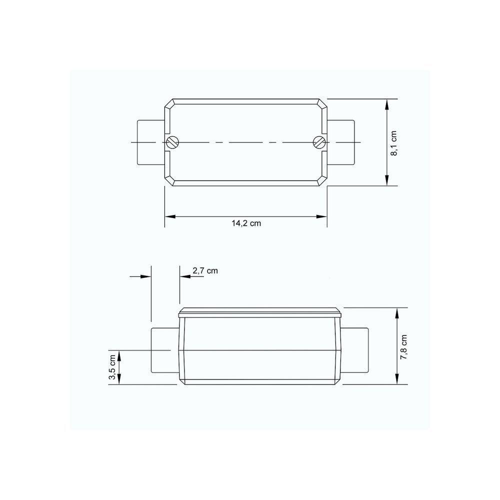 Condulete Fixo 1.1/2" Tipo "c" - Com Tampa / Sem Rosca / Sem Pintura Tramontina - 2