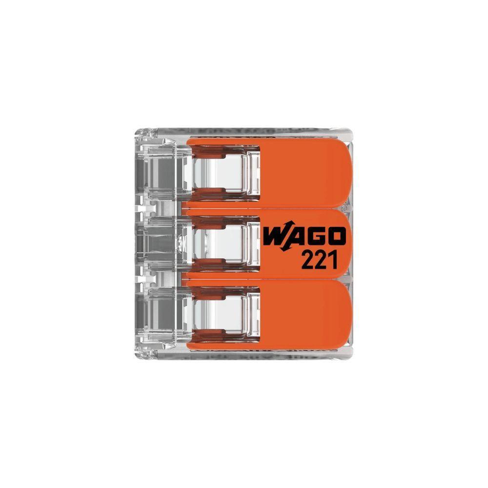 3 Conectores Emenda 4mm 3 Polos 221-413 - Wago - 1