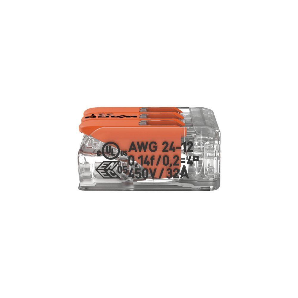 3 Conectores Emenda 4mm 3 Polos 221-413 - Wago - 4