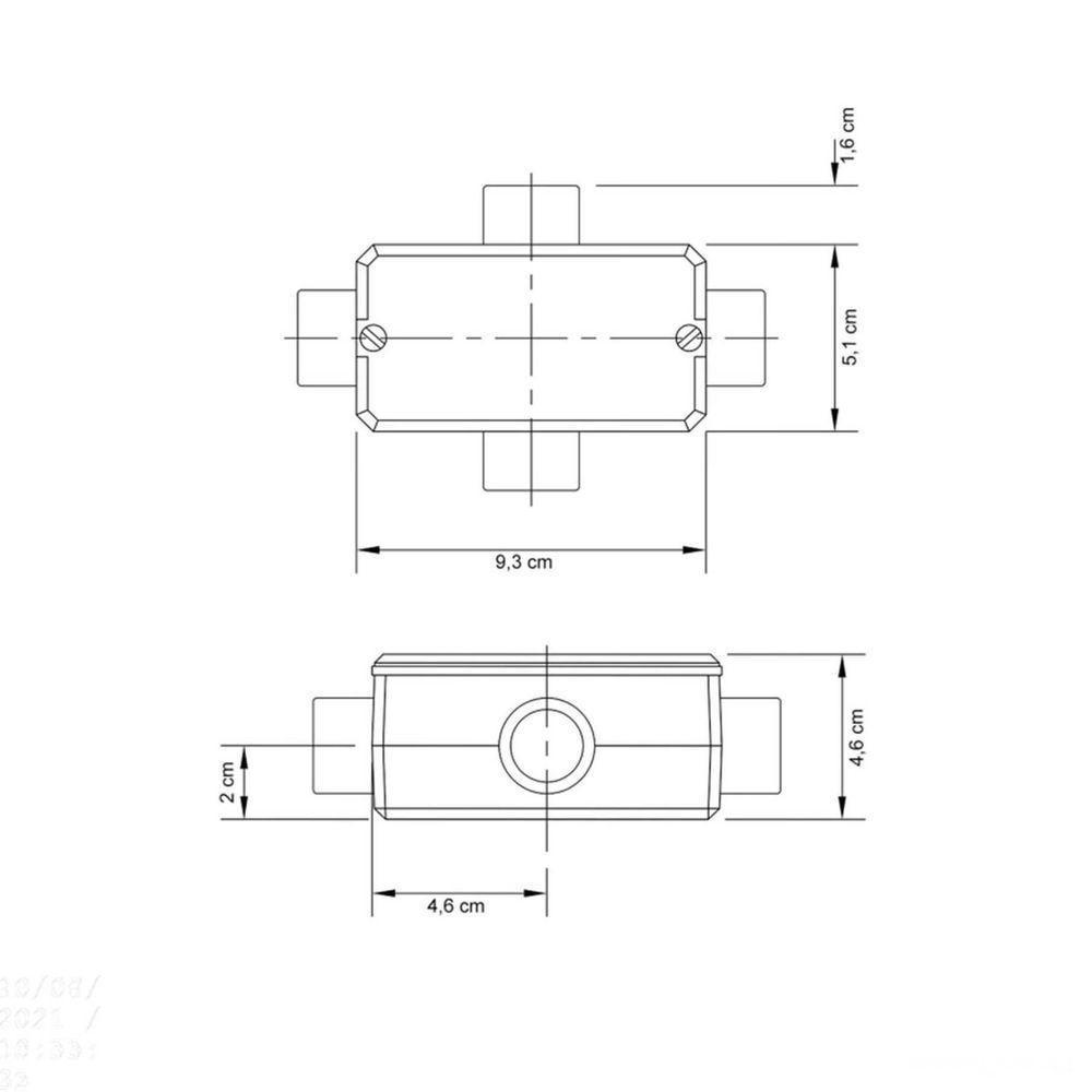 Condulete Fixo 1/2" Tipo "x" - Com Tampa / Sem Rosca / Sem Pintura Tramontina - 2