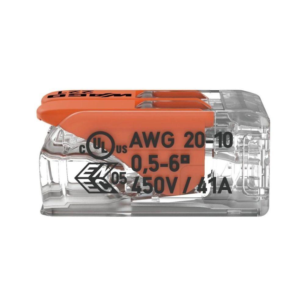 10 Conectores Automáticos Até 6,0mm 2 Polos 41a - Wago - 6