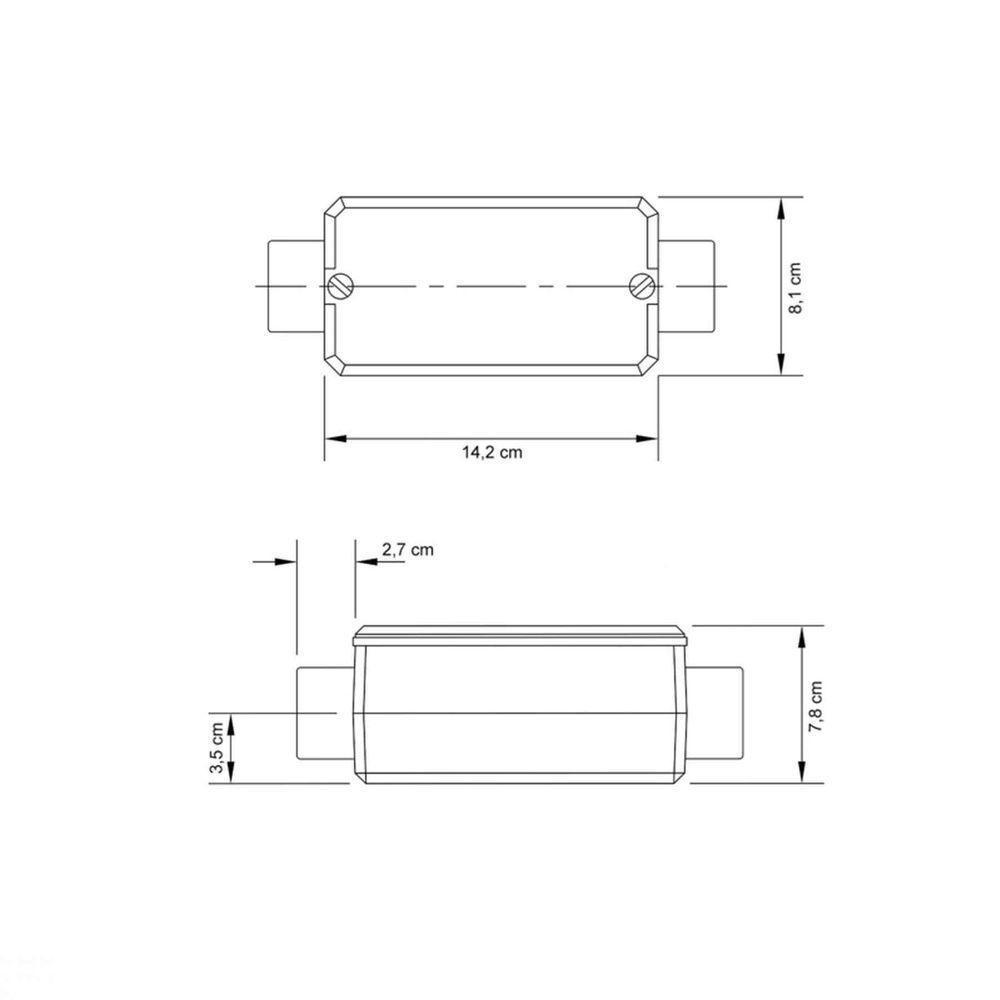 Condulete Fixo "c" 1.1/2" Com Tampa / Sem Rosca / Com Pintura Tramontina - 2