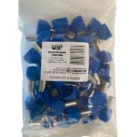 Terminal Pré-isolado Pino Tubular Duplo 16,0mm² - Azul - 50 Unidades - 6