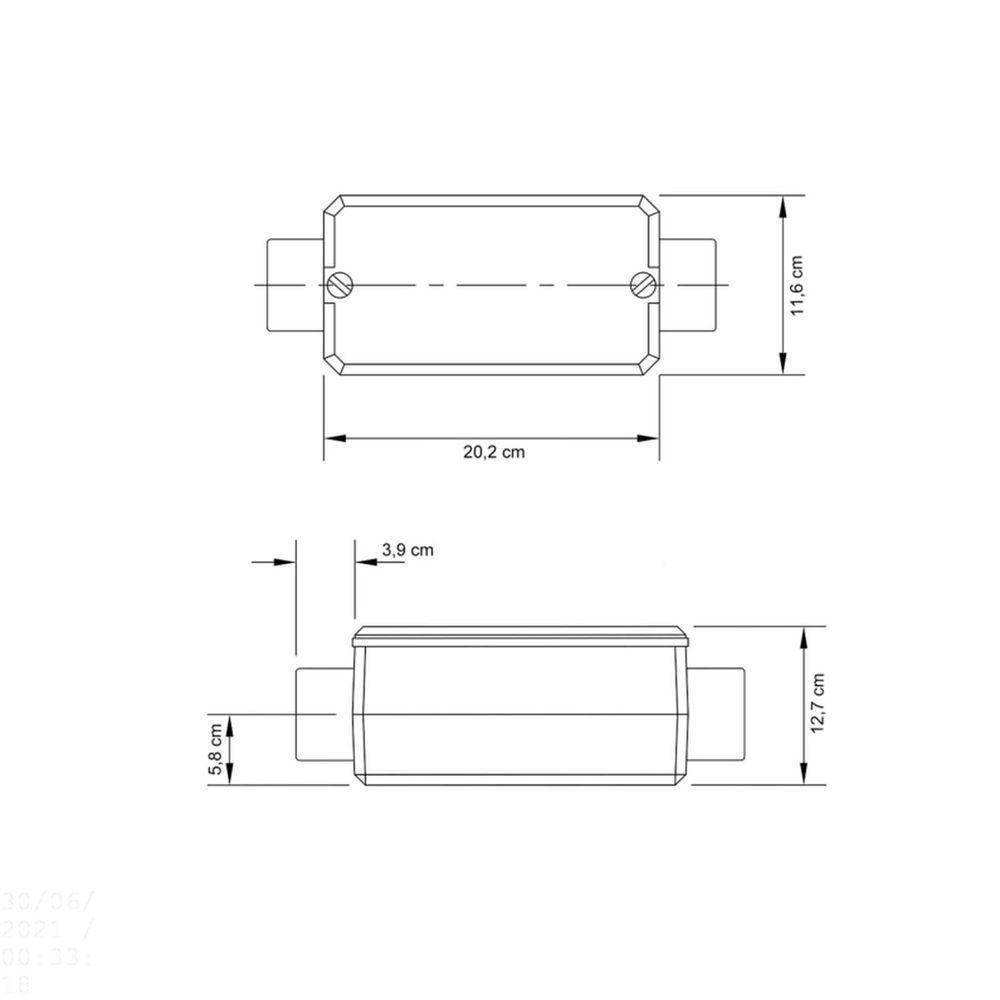 Condulete Fixo 3" Tipo "c" - Com Tampa / Rosca Bsp / Sem Pintura Tramontina - 5