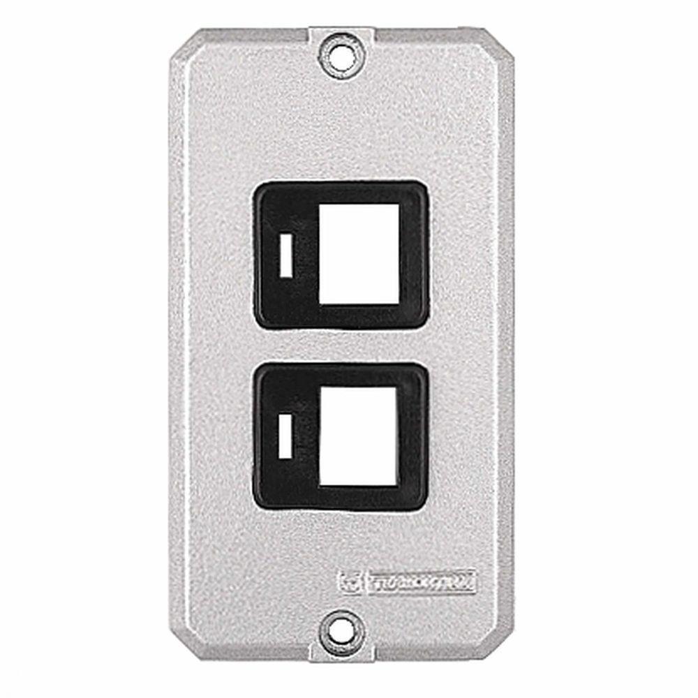 Tampa Para Condulete 1/2" E 3/4" Com 2 Postos Com Suporte Para Rj Tramontina - 1