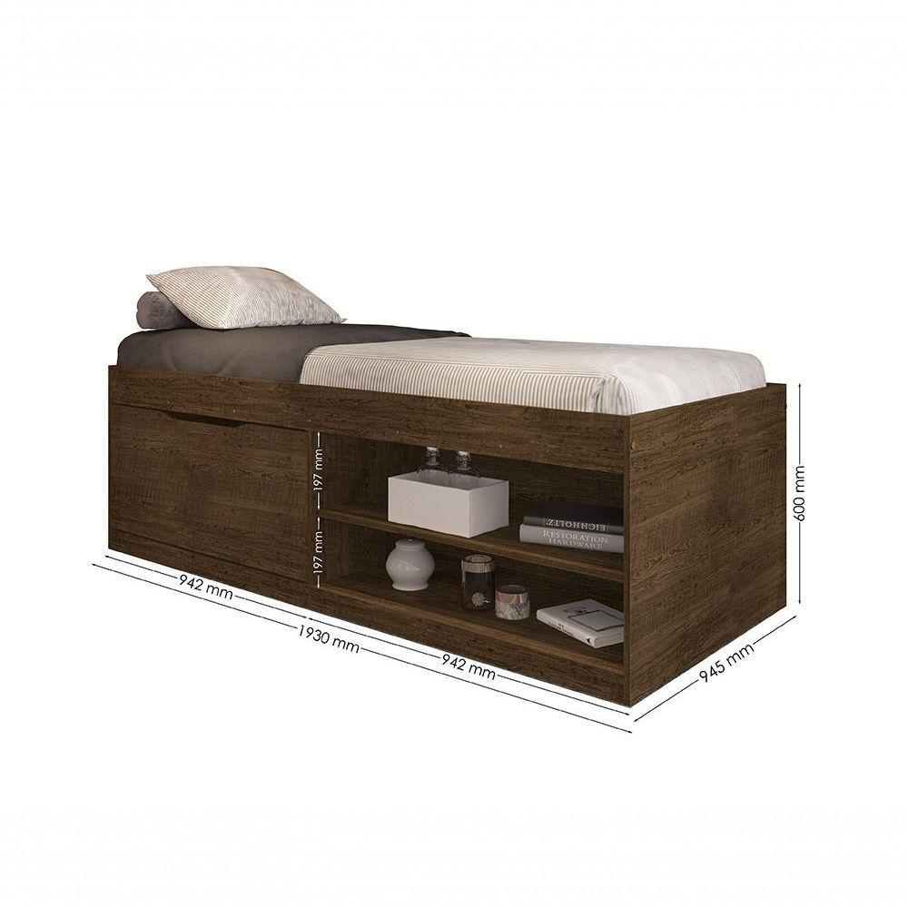 Cama Com Sapateira Solteiro 0,88 Malbec - 2
