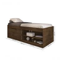 Cama Com Sapateira Solteiro 0,88 Malbec - 2
