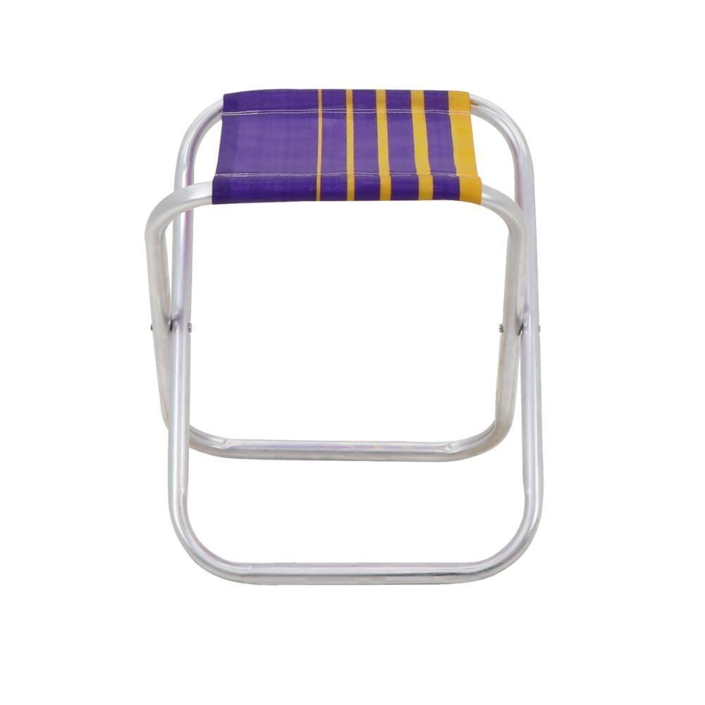 Banco De Praia Fiji Em Alumínio Com Assento Roxo E Amarelo - 1