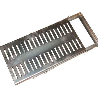 Grelha e Castilho de Aço Galvanizada Chapa 2mm 20x50cm