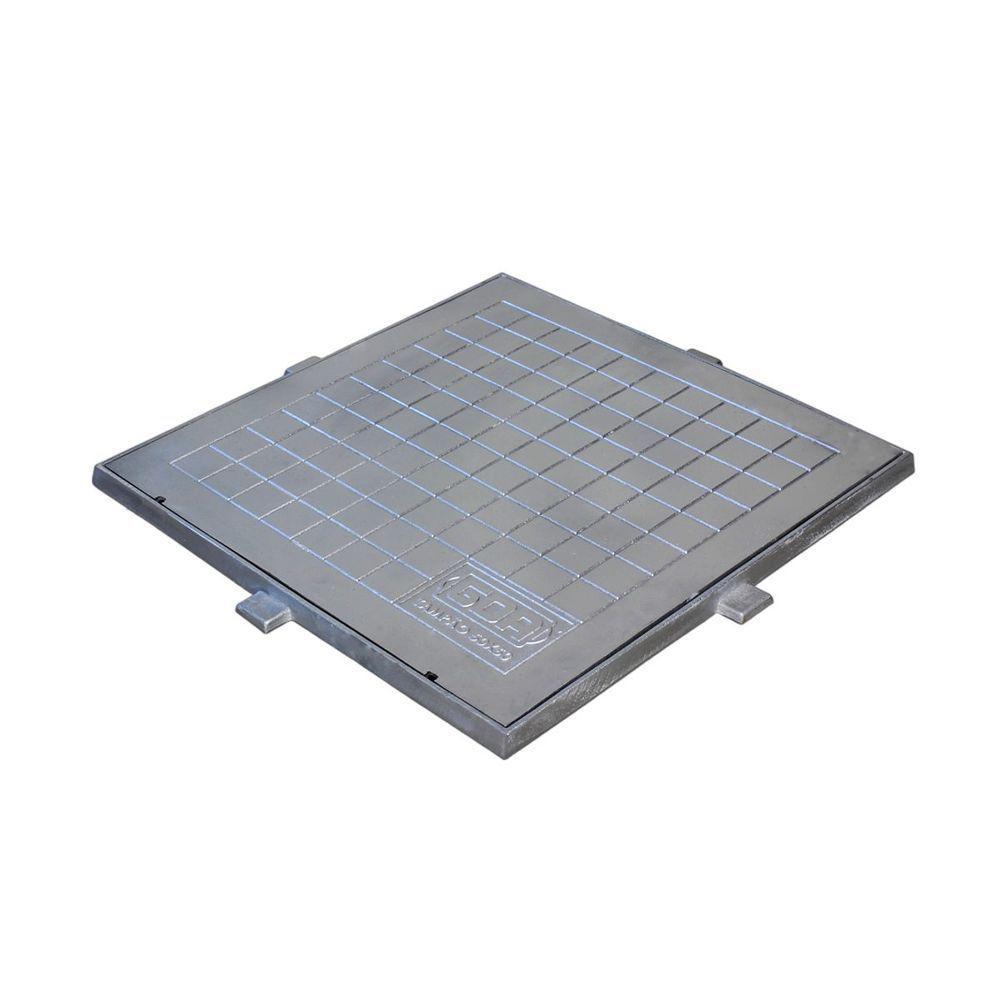 Tampa Tampão De Chão Alumínio Dupla Vedação Simples 60X60Cm - 1