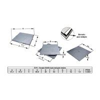 Tampa Tampão De Chão Alumínio Dupla Vedação Simples 60X60Cm