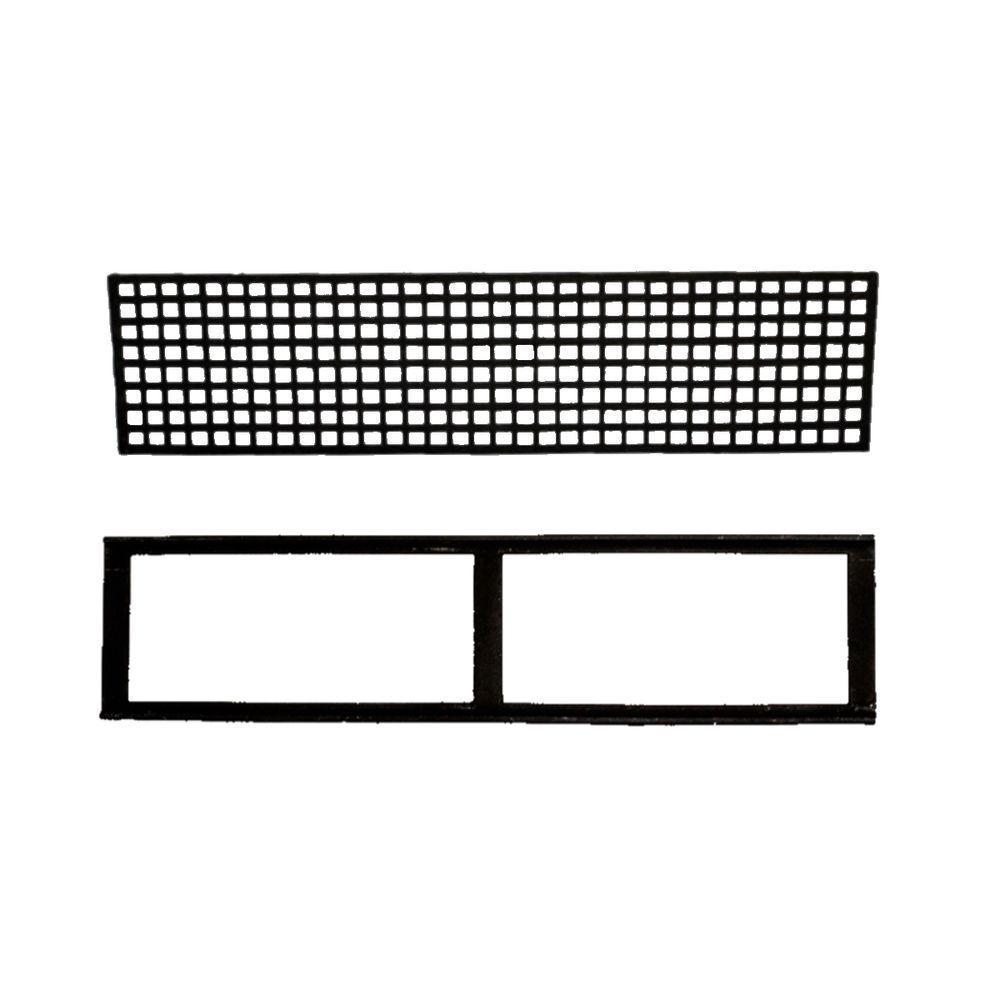 Ralo Grelha Quadriculada E Caixilho Ferro Fundido 25x100cm - 1