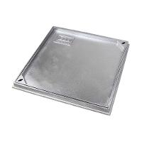 Tampa Tampão Chão Alumínio Fundido Simples Rebaixado 50X50Cm - 1