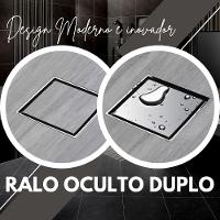 Ralo Oculto Duplo Quadrado 15x15cm Inox