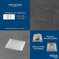 Ralo Oculto Duplo Quadrado 15x15cm Inox - 7