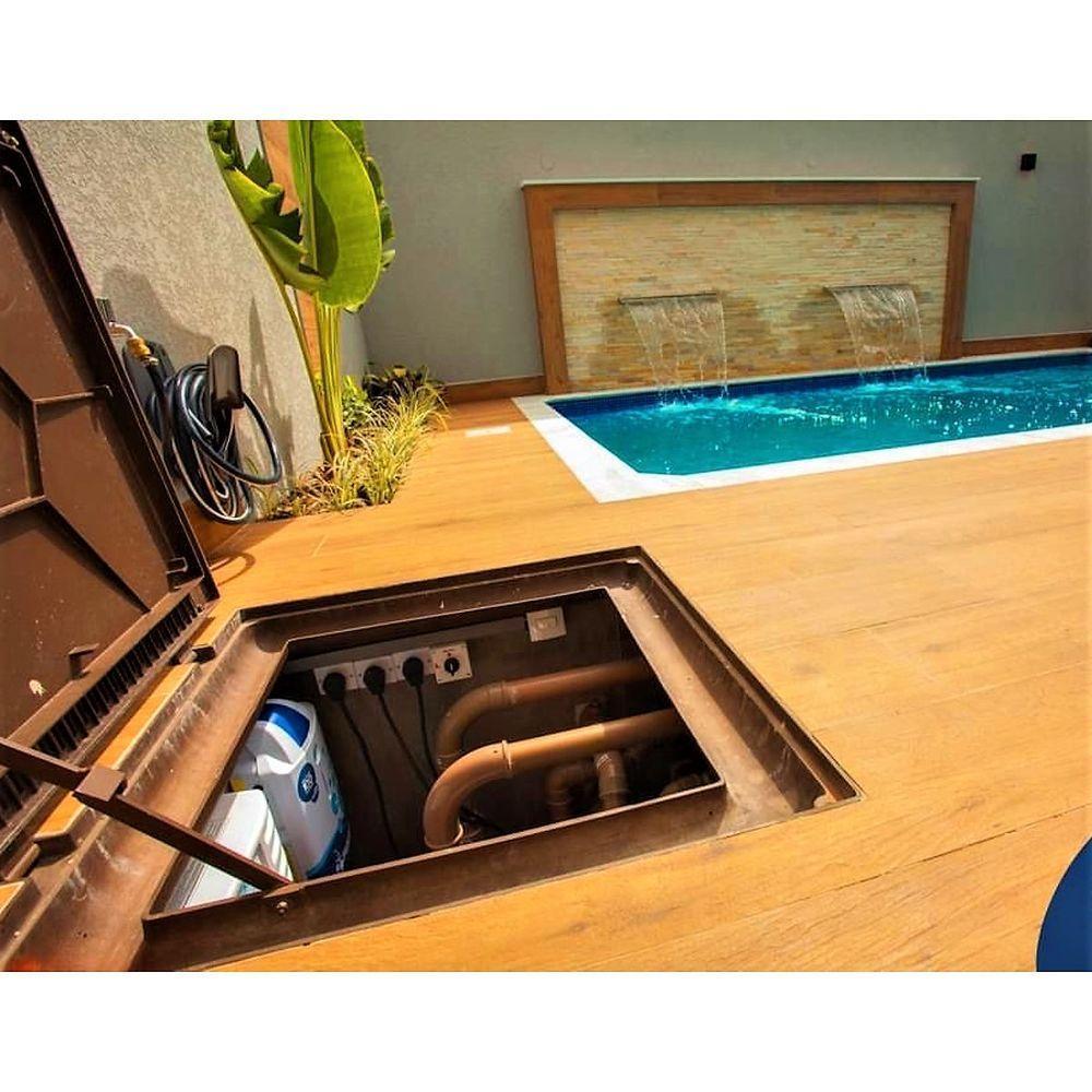 Tampa Casa De Máquina Piscina Lisa Art Grelha 110x110cm B1 - 3