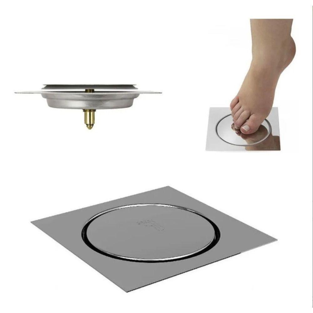 Ralo Fechamento Automático Inteligente Tipo Click 15X15Cm - 1