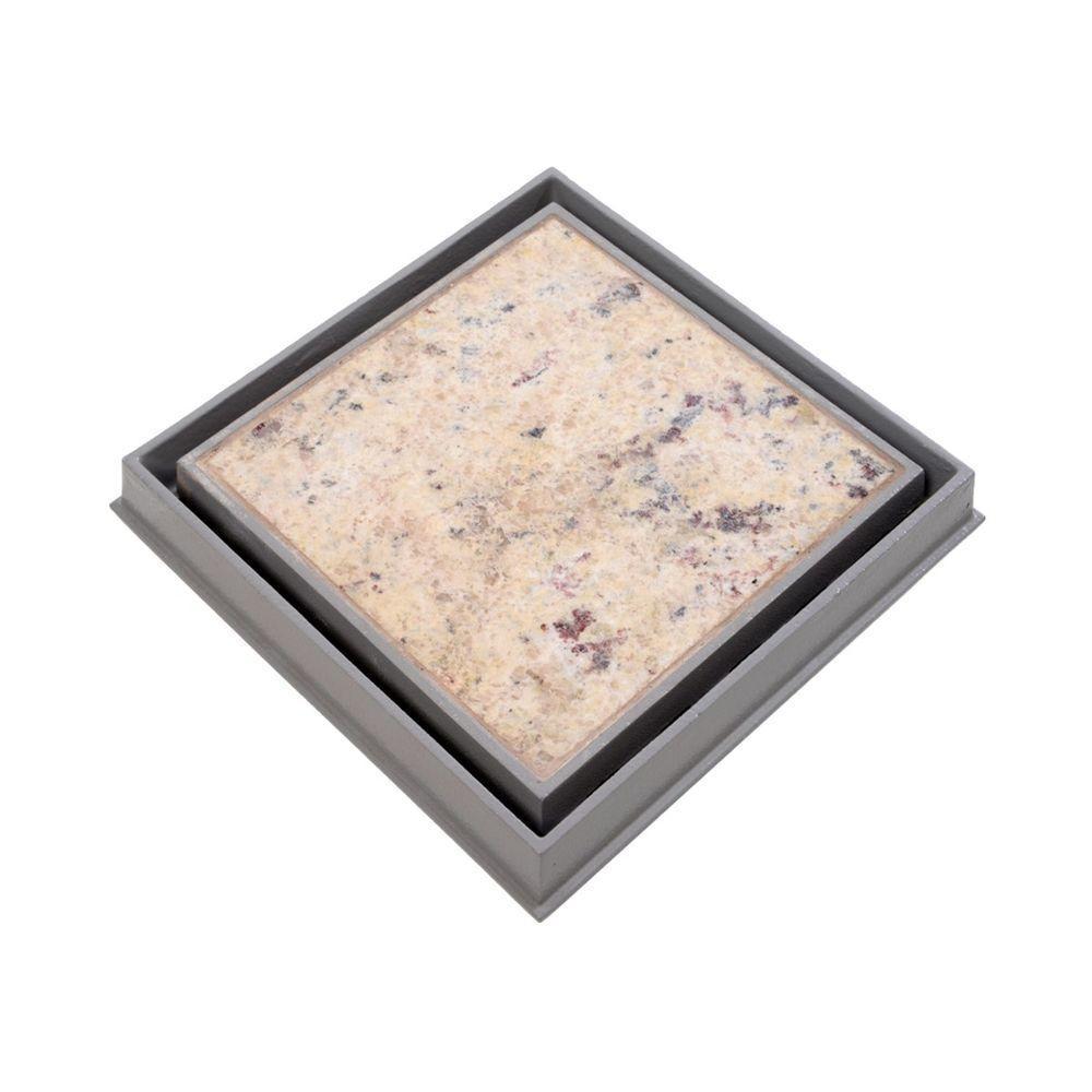 Ralo Invisível Rebaixado Adaptado Caixa Sifonada Cinza 18cm - 5