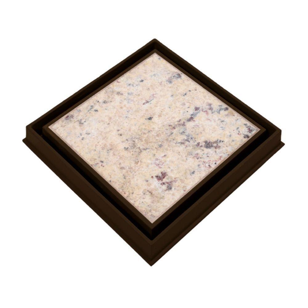 Ralo Invisível Rebaixado Adaptado Caixa Sifonada Marrom 18cm - 4