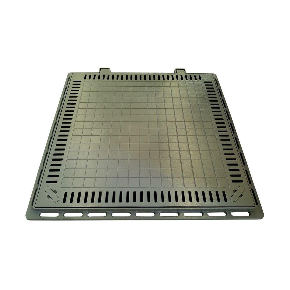 Tampa Casa Máquina Piscina Lisa Articulada Grelha 80x80cm B1 - 1