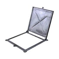 Tampa Tampão De Chão Articulado Com Porta Cadeado 80X80Cm - 4