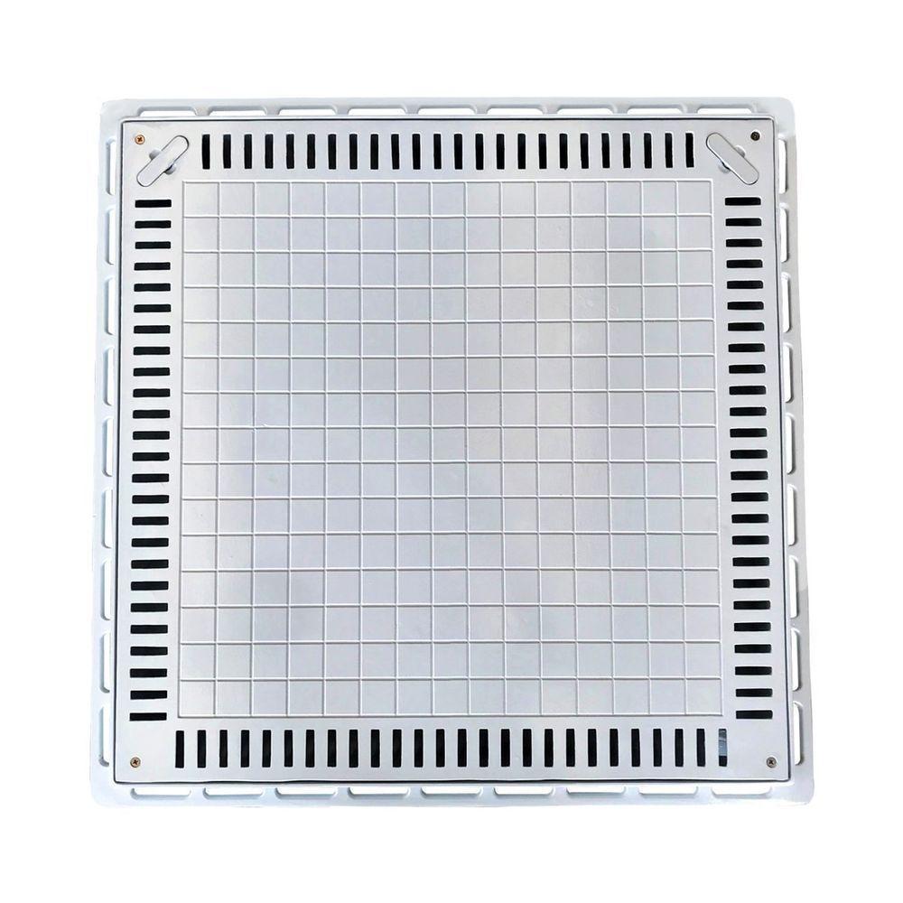Tampa Casa De Máquina Piscina Lisa Simples Grelha 80x80cm B2 - 1