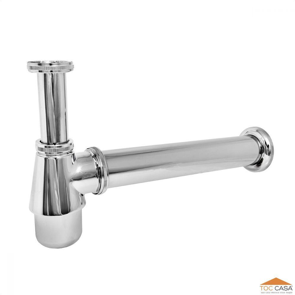 Sifão Para Pia De Cozinha 1.1/2 X 2 X 30Cm Em Latão Cromado - 1