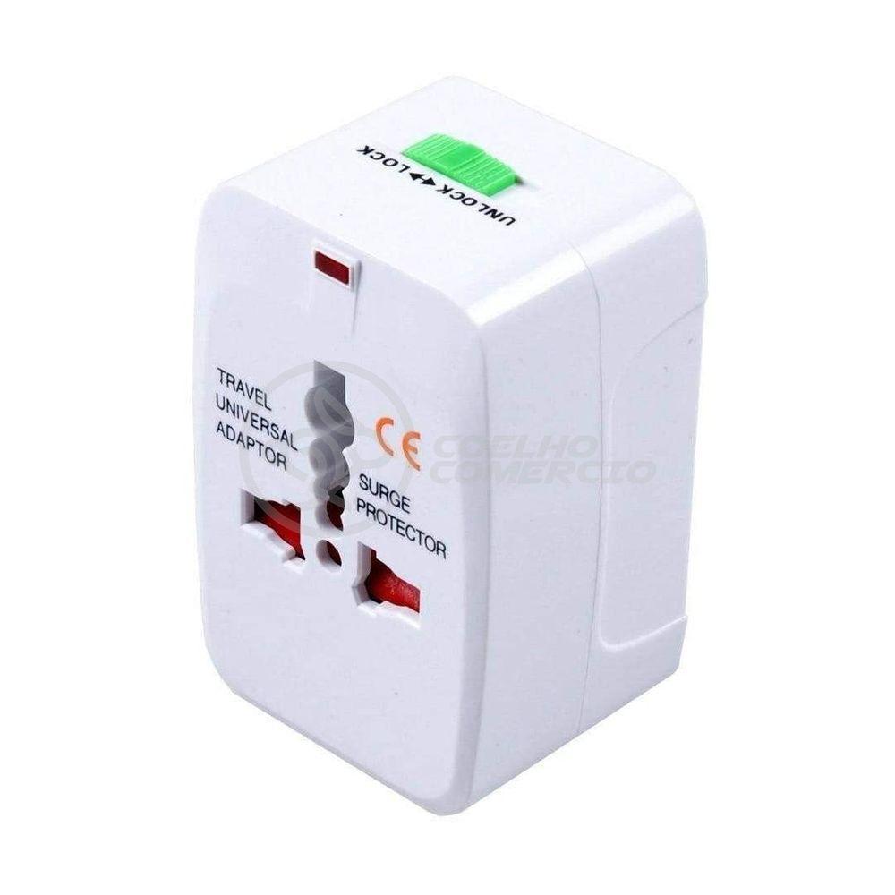 Adaptador Tomada Universal Padrão 150 Países Uk Europa Eua Asia Viagem Bivolt 110/220 Bivolt Aio - 1