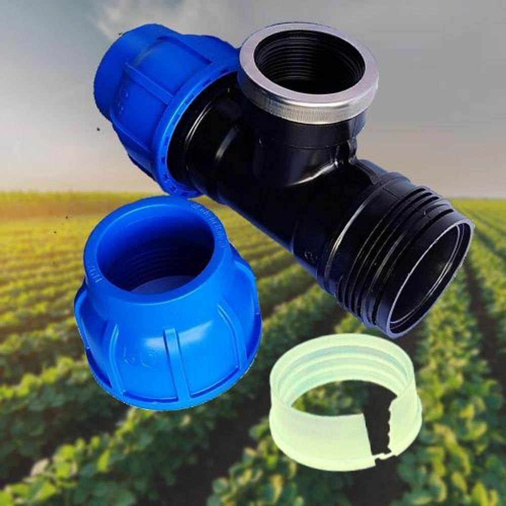 Tê 50 Mm Rosca Fêmea 1 1.2 Pol Pn16 - Irritec - 5