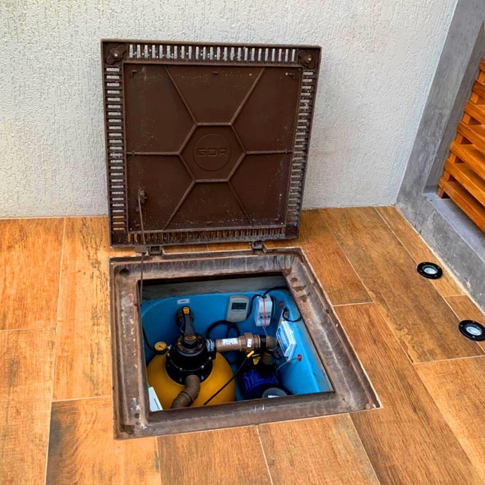 Tampa Casa Máquina Piscina Rebaixada Art Grelha 80x80cm B1 - 2