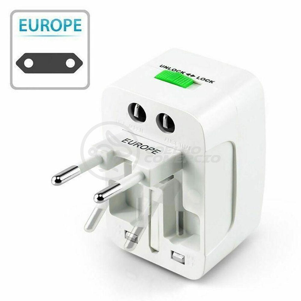 Adaptador Tomada Universal Padrão 150 Países Uk Europa Eua Asia Viagem Bivolt 110/220 Bivolt Aio - 1