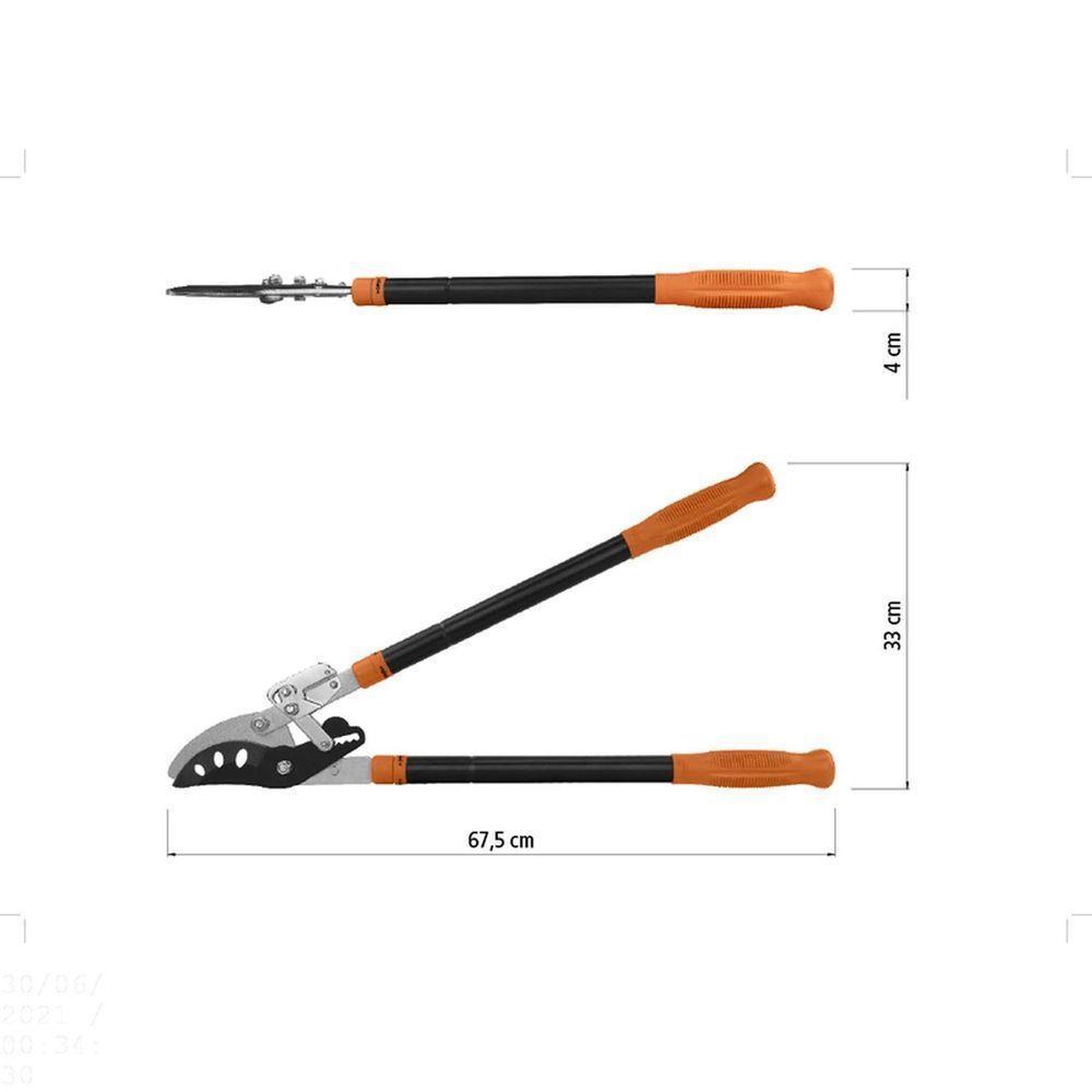 Tesourão De Poda Tipo Bypass Tramontina Em Aço Com Cabos Extensíveis De 46,5 Até 78,5 Cm Tramontina - 6