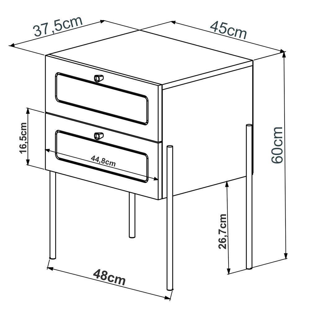 Kit 02 Mesas De Cabeceira Palhinha Oslo Hanover Artesano - 7
