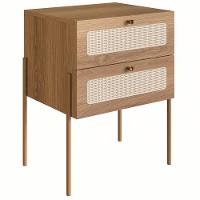 Mesa De Cabeceira 2 Gavetas Palhinha Hanover Artesano - 1