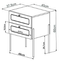 Mesa De Cabeceira 2 Gavetas Palhinha Hanover Artesano - 7