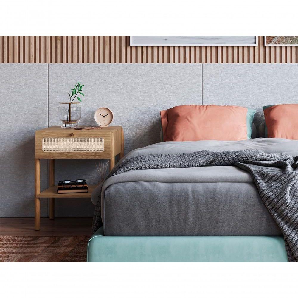 Kit 02 Mesas De Cabeceira 1Gv Palhinha Oslo Hanover Artesano - 4