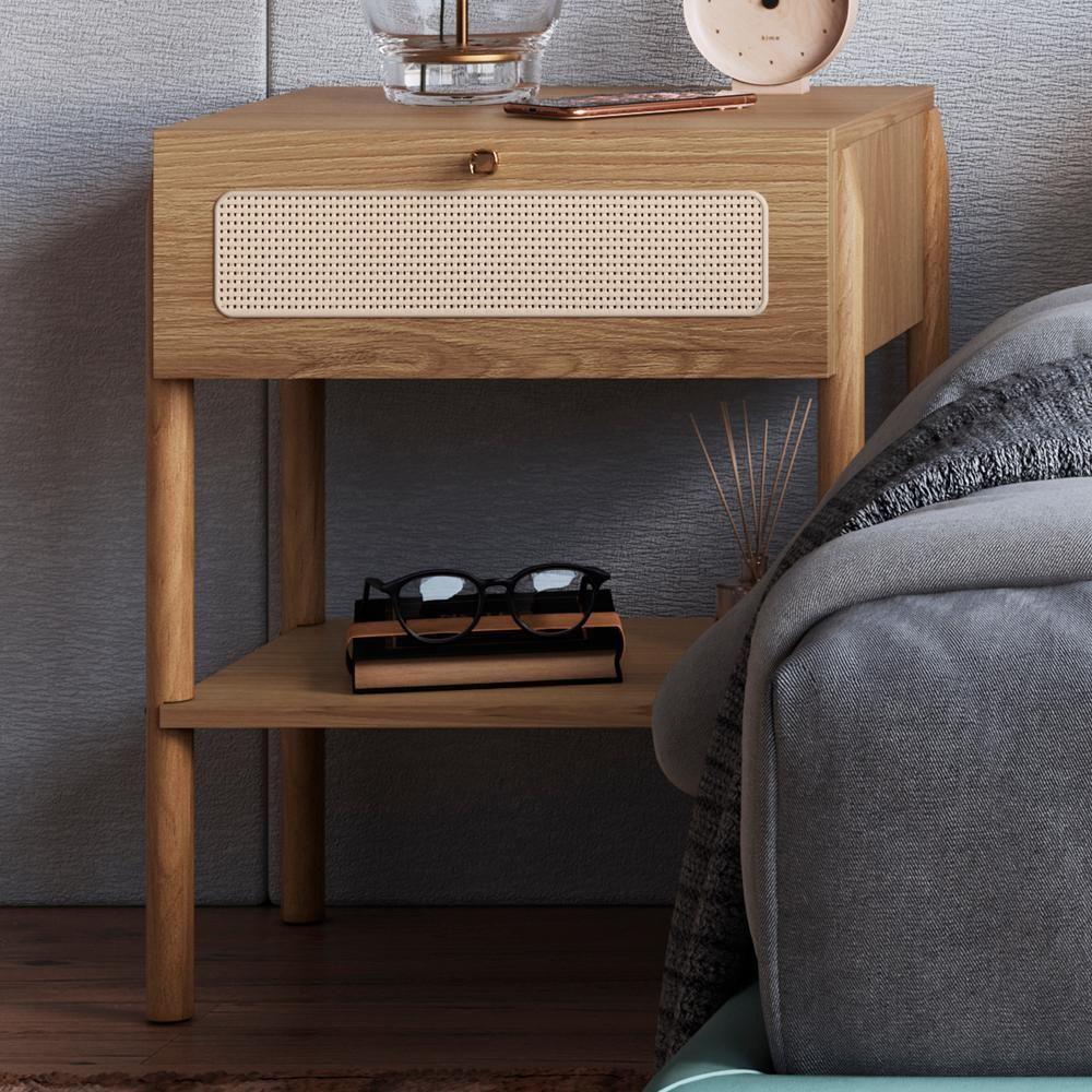 Kit 02 Mesas De Cabeceira 1Gv Palhinha Oslo Hanover Artesano - 7