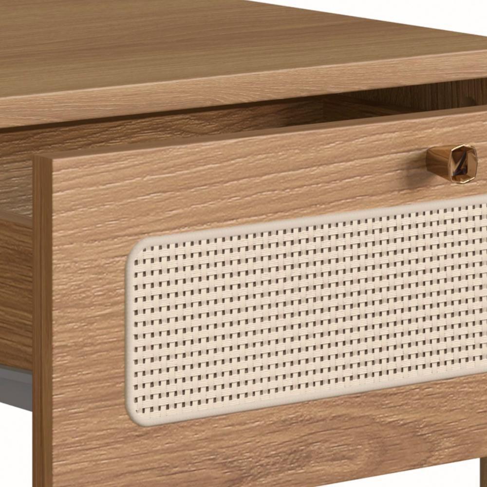 Mesa De Cabeceira 1 Gaveta Palhinha Hanover Artesano - 3