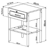 Mesa De Cabeceira 1 Gaveta Palhinha Hanover Artesano - 5