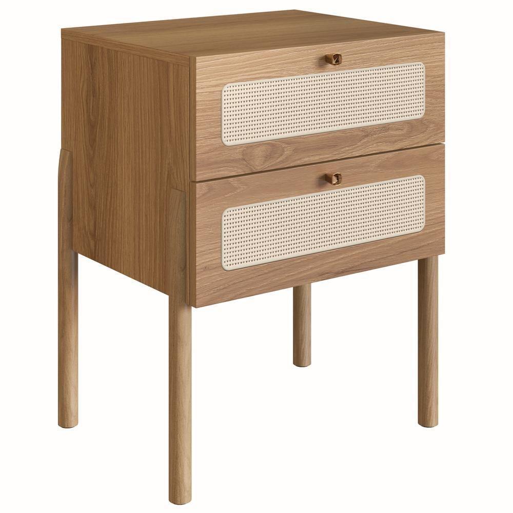 Mesa De Cabeceira 2 Gavetas Palhinha Hanover Artesano - 1