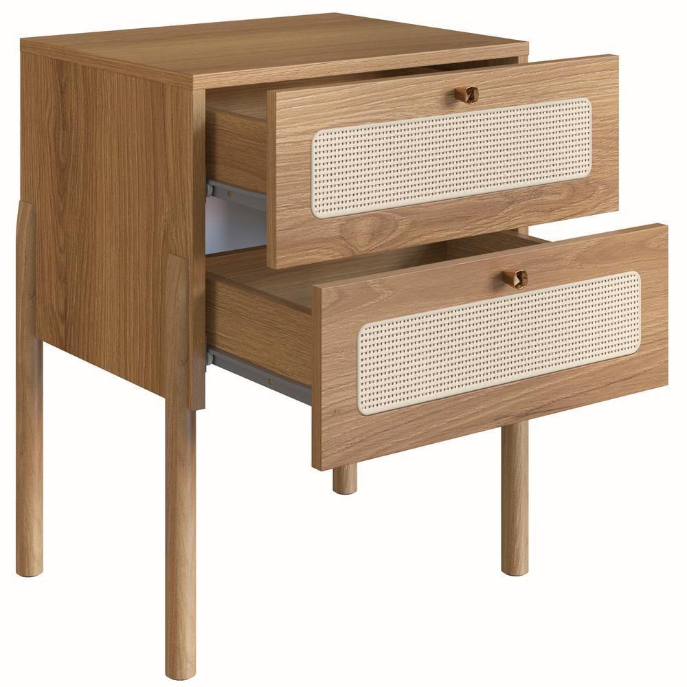 Mesa De Cabeceira 2 Gavetas Palhinha Hanover Artesano - 6