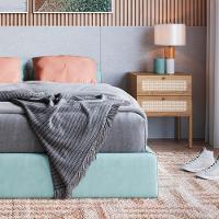 Mesa De Cabeceira 2 Gavetas Palhinha Hanover Artesano - 2