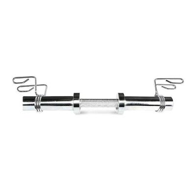 Barra Reta para Musculação Barra Reta 0.50M Cromada com Presilhas e Rolamentos Preto Kikos