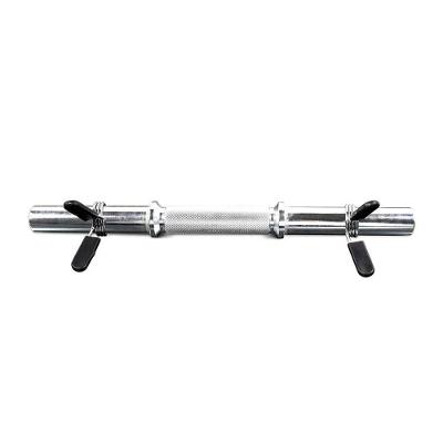 Barra Reta 40cm Cromada com Presilha para Fortalecimento Muscular Preto Kikos